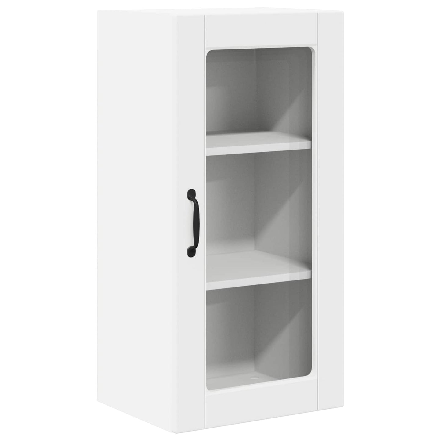 vidaXL Wall Glass Cabinet LUCCA White 40 x 31 x 80 cm Engineered Wood 2