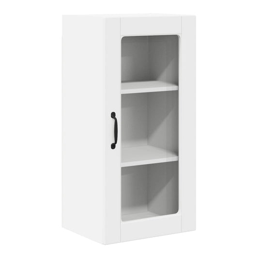 Kitchen Wall Cabinet with Glass Door "Lucca" White 1x wall corner cabinet 57 cm wide 100 cm high–2x wall glass cabinet (1 door) 40 cm wide 40 cm high 1x wall glass cabinet (1 door) 40 cm wide 80 cm high