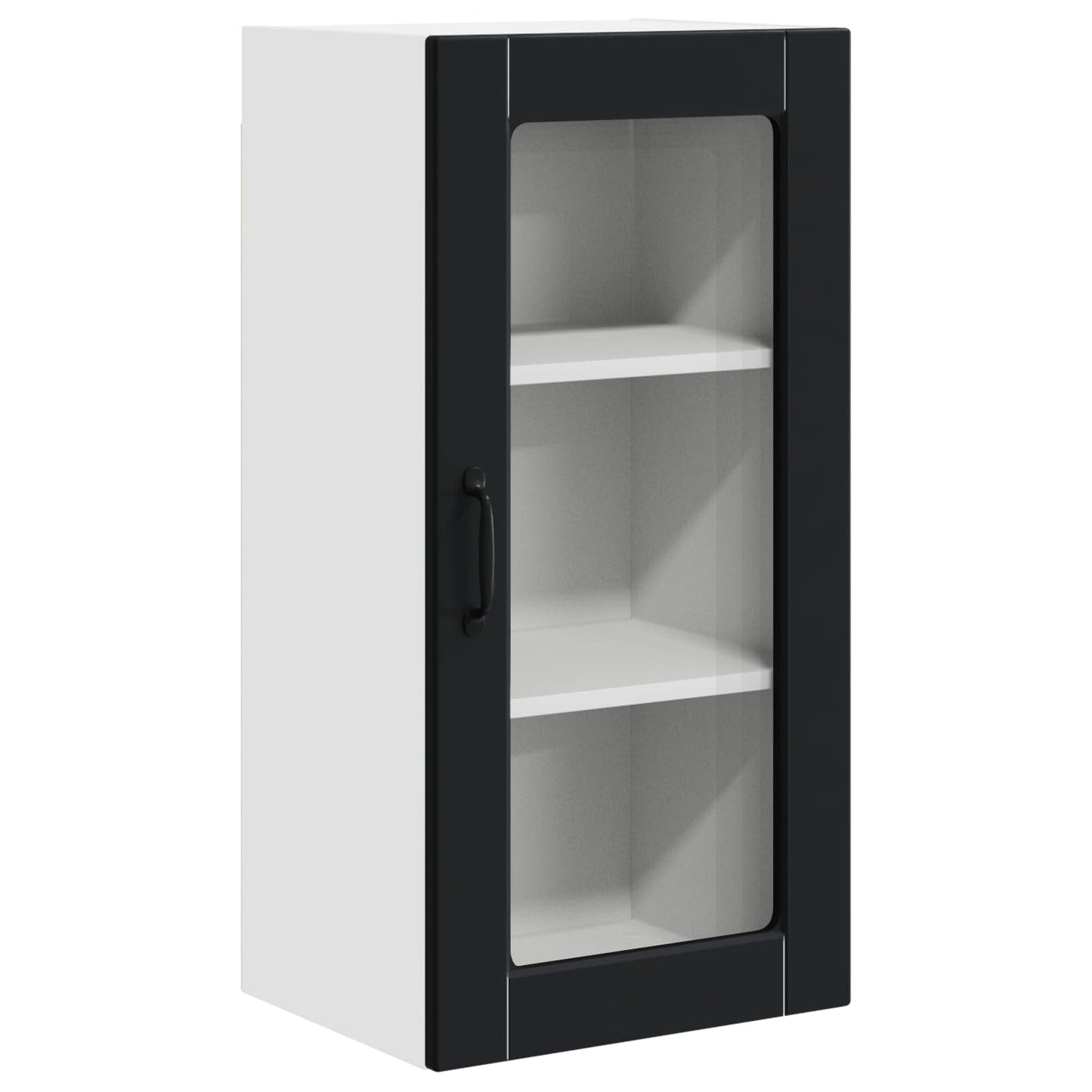vidaXL Wall Glass Cabinet LUCCA Black 40 x 31 x 80 cm Engineered Wood 2