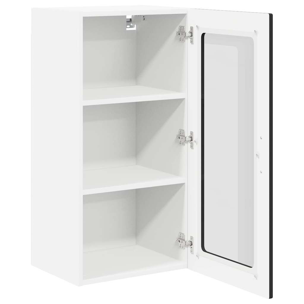 vidaXL Wall Glass Cabinet LUCCA Black 40 x 31 x 80 cm Engineered Wood 5