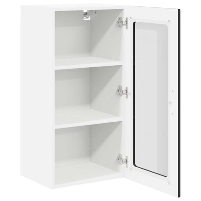 vidaXL Wall Glass Cabinet LUCCA Black 40 x 31 x 80 cm Engineered Wood 5