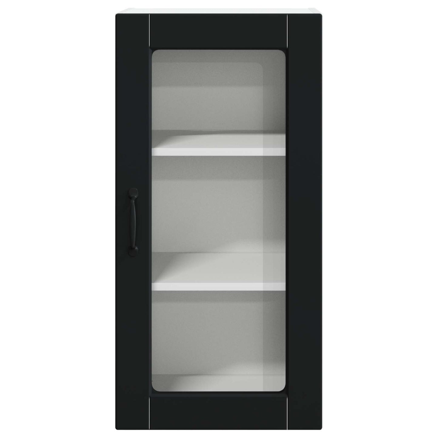 vidaXL Wall Glass Cabinet LUCCA Black 40 x 31 x 80 cm Engineered Wood 6