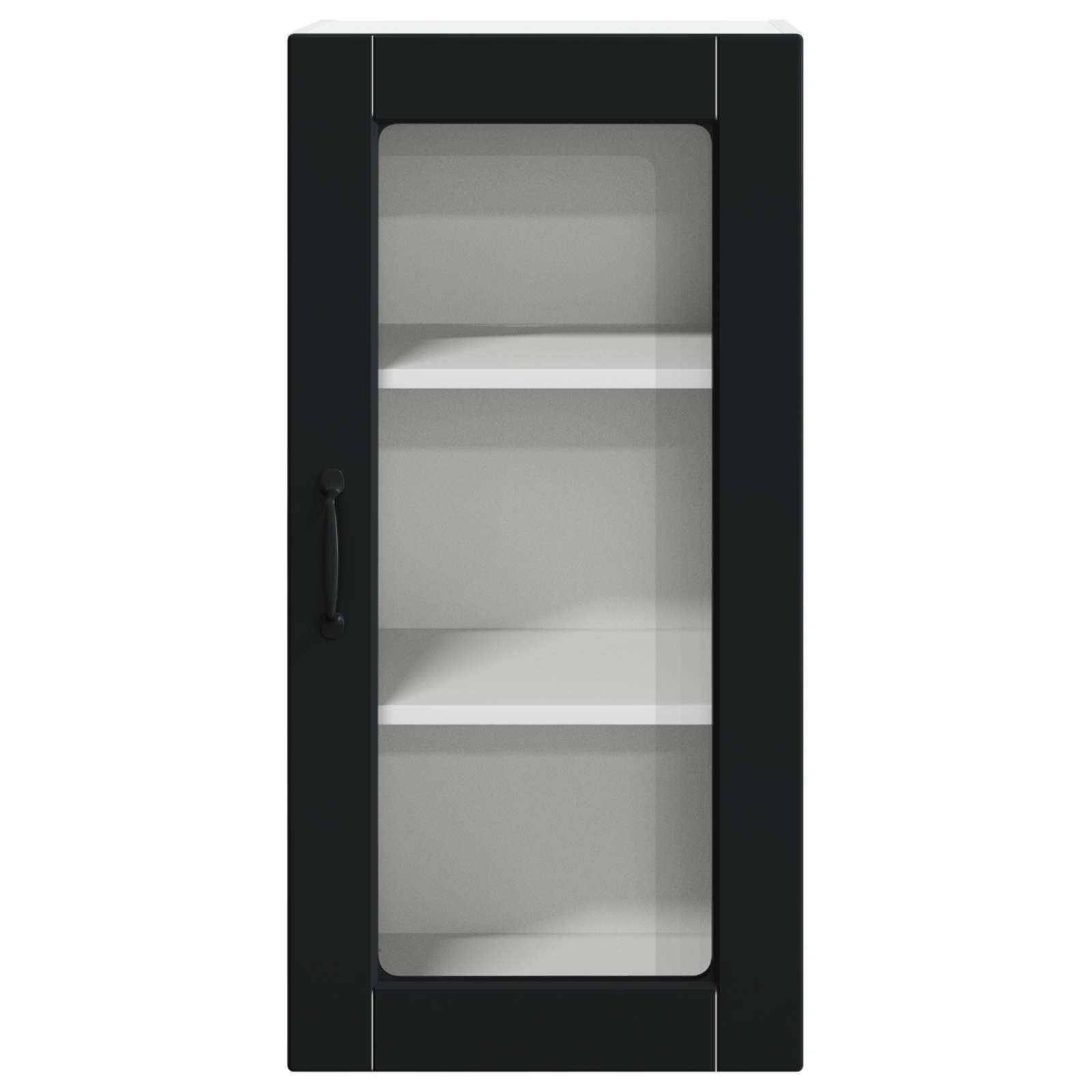 vidaXL Wall Glass Cabinet LUCCA Black 40 x 31 x 80 cm Engineered Wood 6