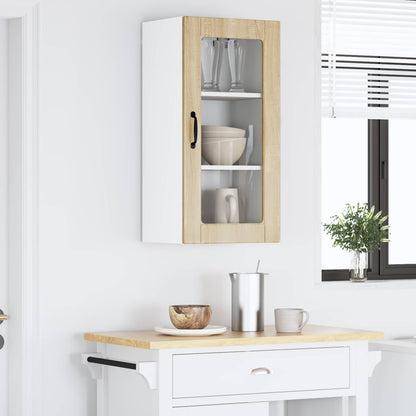 vidaXL Wall Glass Cabinet LUCCA Sonoma Oak 40 x 31 x 80 cm 4