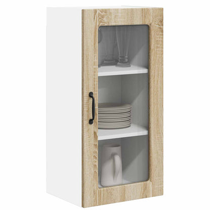 vidaXL Wall Glass Cabinet LUCCA Sonoma Oak 40 x 31 x 80 cm 3