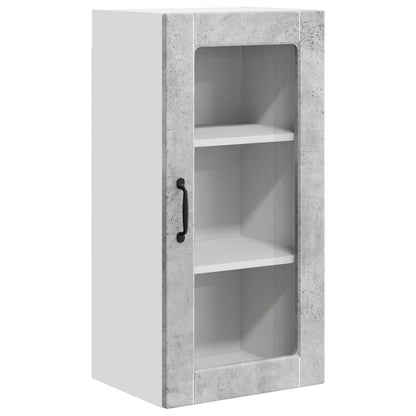 vidaXL Wall Glass Cabinet LUCCA Concrete Grey 40 x 31 x 80 cm 2