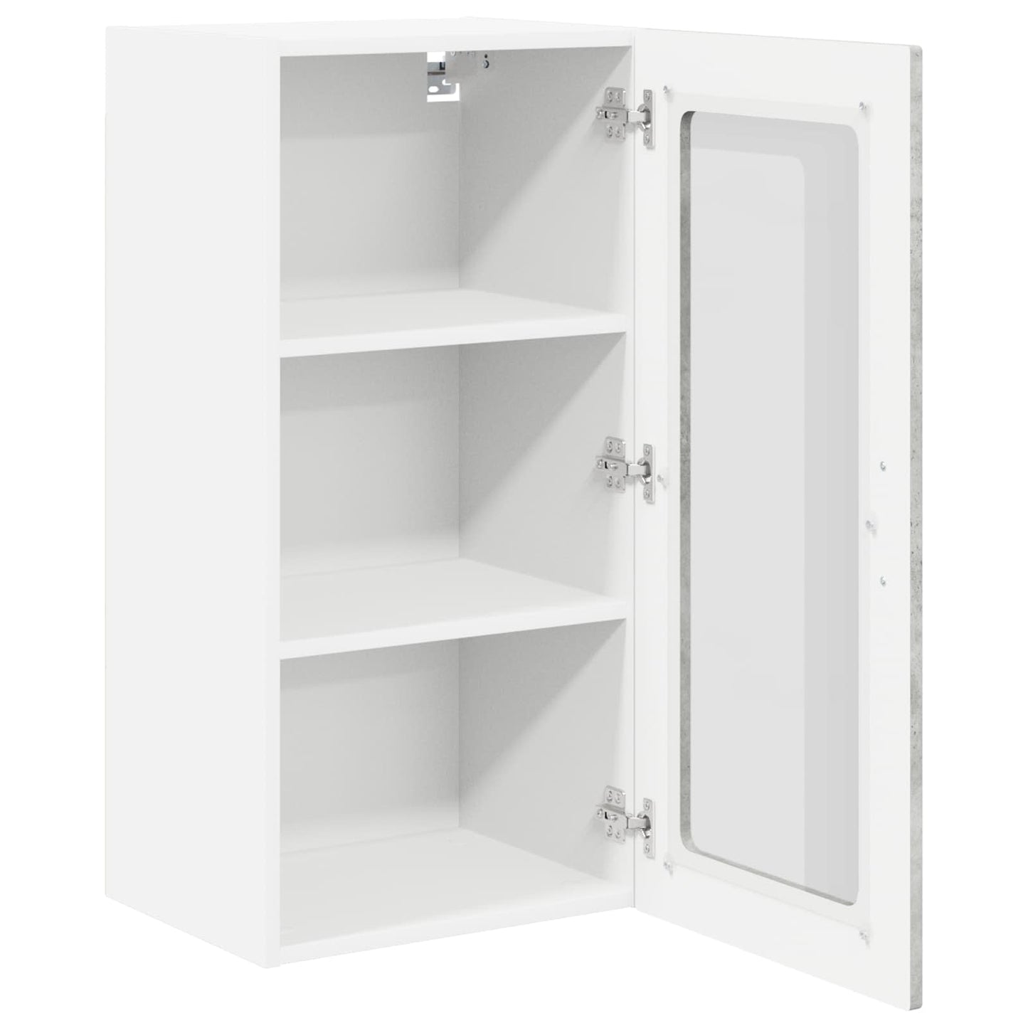 vidaXL Wall Glass Cabinet LUCCA Concrete Grey 40 x 31 x 80 cm 4