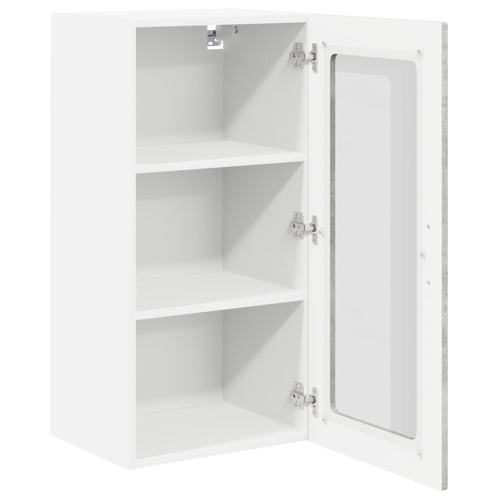 vidaXL Wall Glass Cabinet LUCCA Concrete Grey 40 x 31 x 80 cm 4