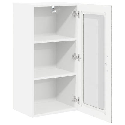 vidaXL Wall Glass Cabinet LUCCA Concrete Grey 40 x 31 x 80 cm 4