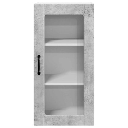 vidaXL Wall Glass Cabinet LUCCA Concrete Grey 40 x 31 x 80 cm 5