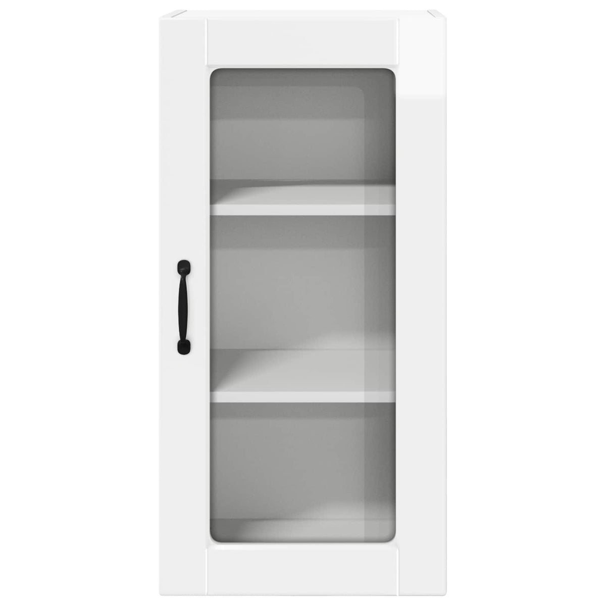 vidaXL Wall Glass Cabinet LUCCA High Gloss White 40 x 31 x 80 cm 6