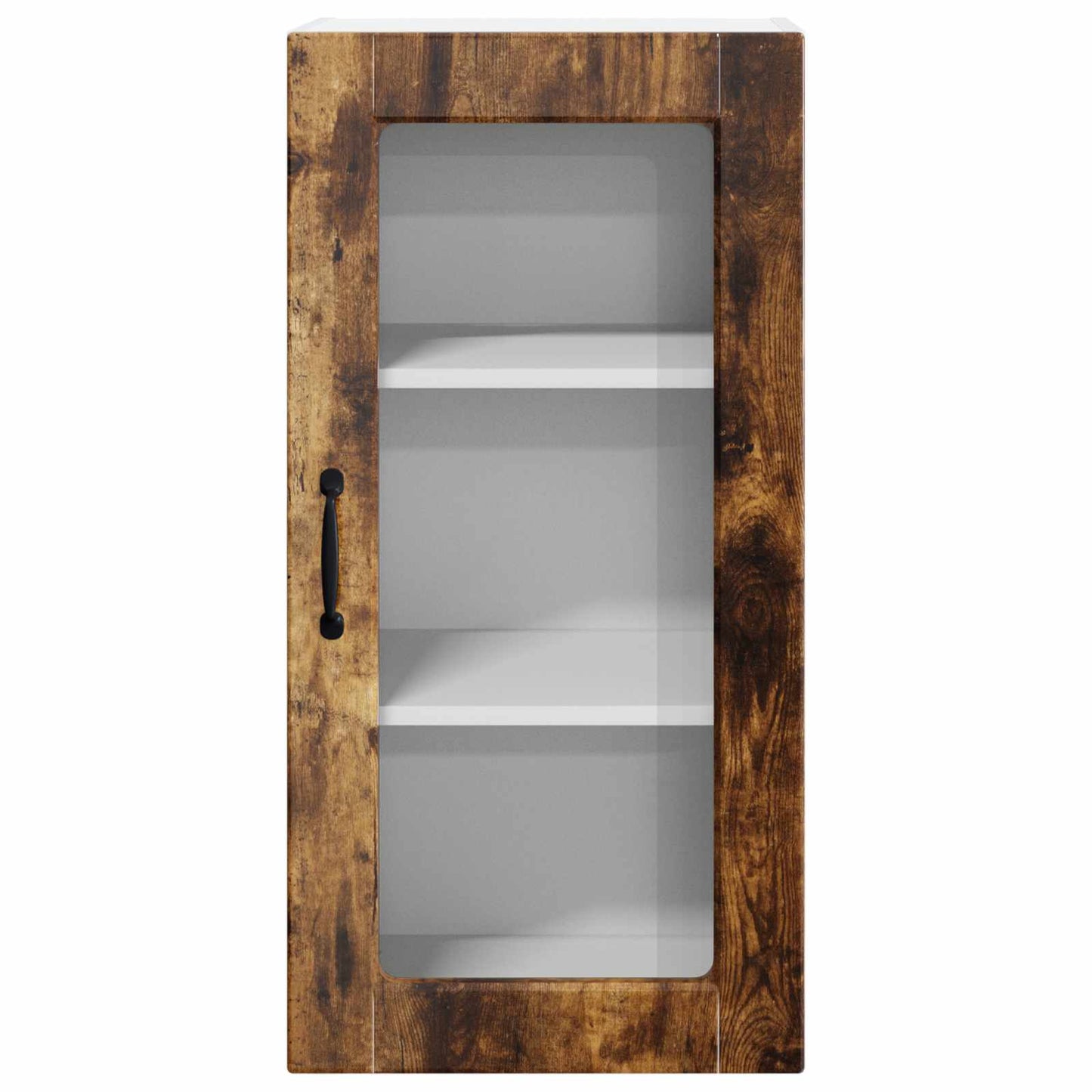 vidaXL Wall Glass Cabinet LUCCA Smoked Oak 40 x 31 x 80 cm 5