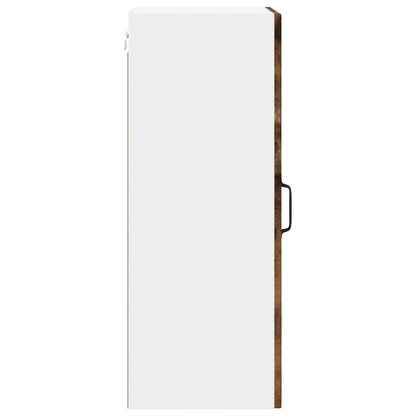 vidaXL Wall Glass Cabinet LUCCA Smoked Oak 40 x 31 x 80 cm 6