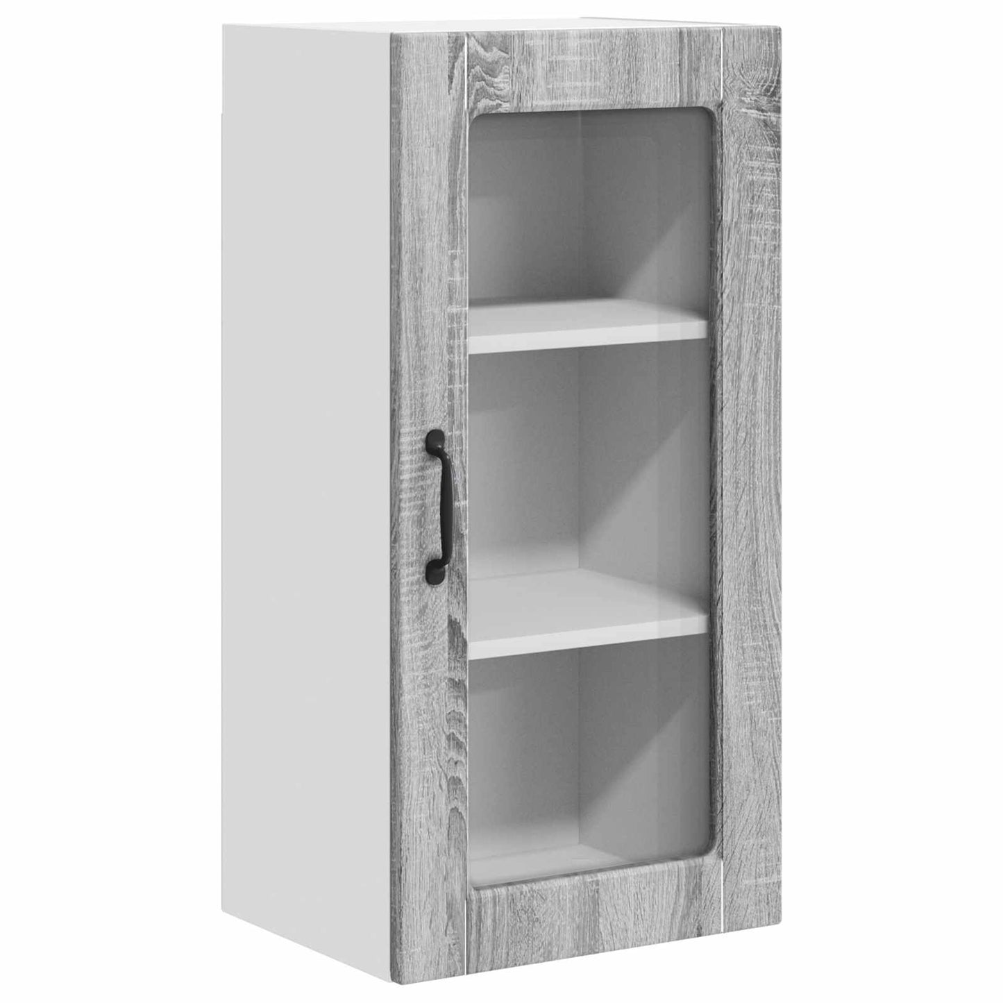vidaXL Wall Glass Cabinet LUCCA Grey Sonoma 40 x 31 x 80 cm 2