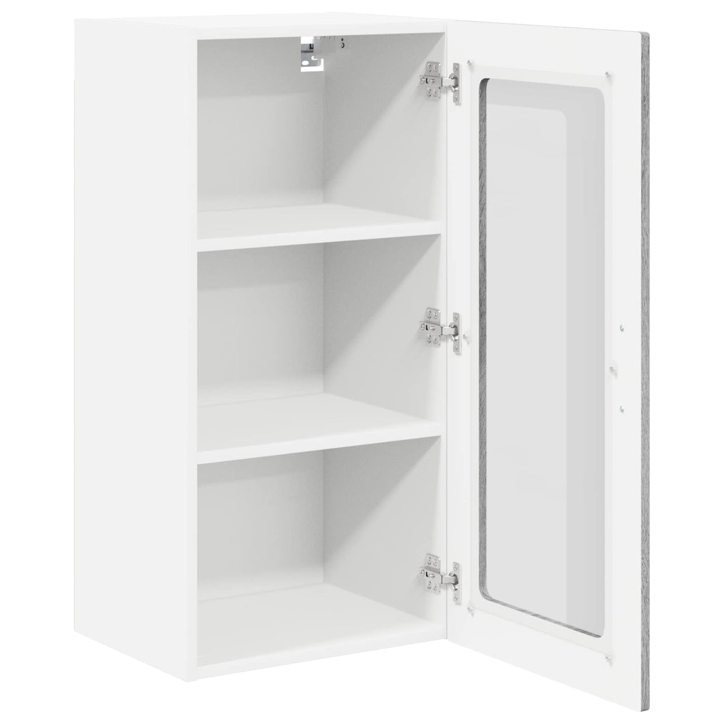 vidaXL Wall Glass Cabinet LUCCA Grey Sonoma 40 x 31 x 80 cm 4