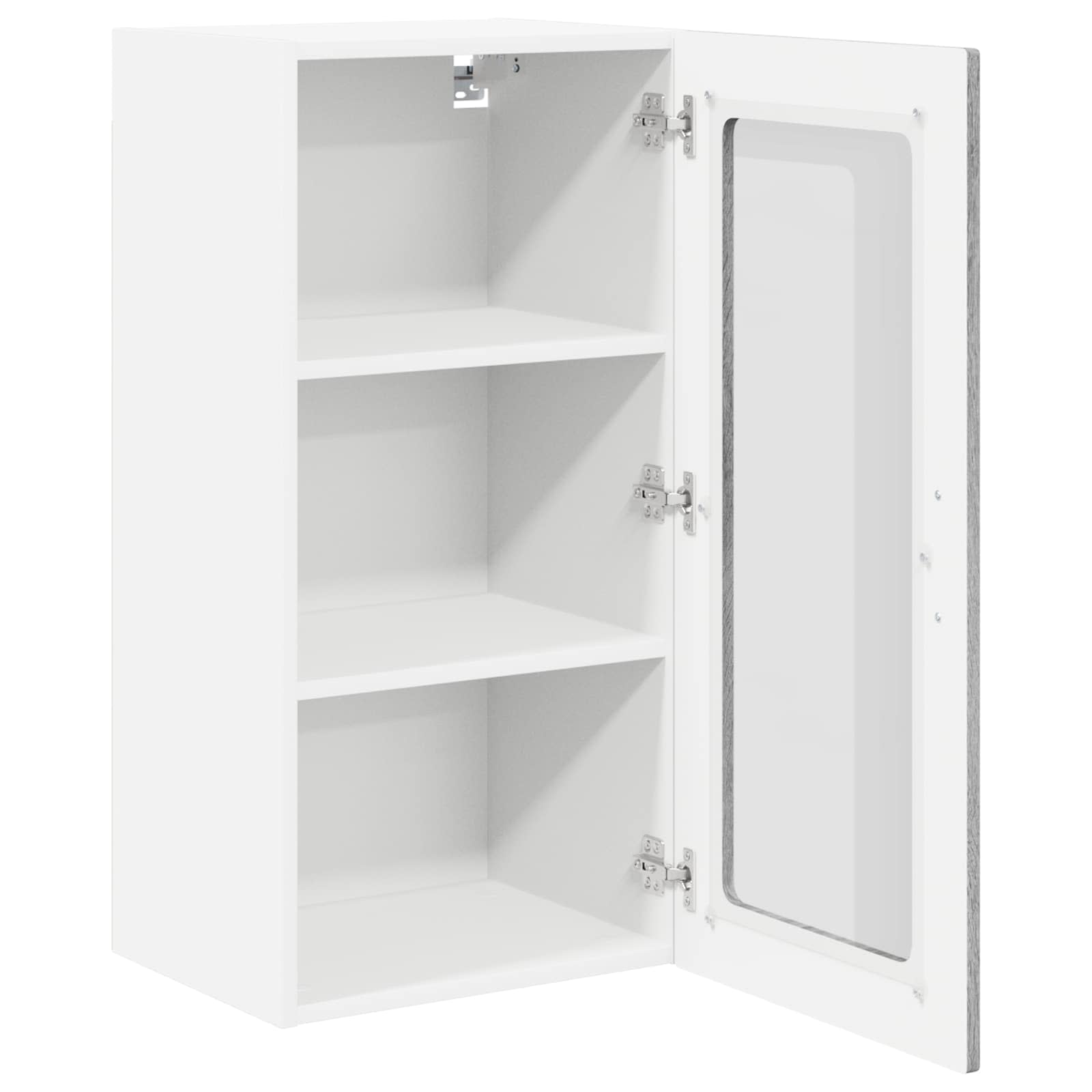 vidaXL Wall Glass Cabinet LUCCA Grey Sonoma 40 x 31 x 80 cm 4