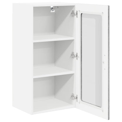 vidaXL Wall Glass Cabinet LUCCA Grey Sonoma 40 x 31 x 80 cm 4