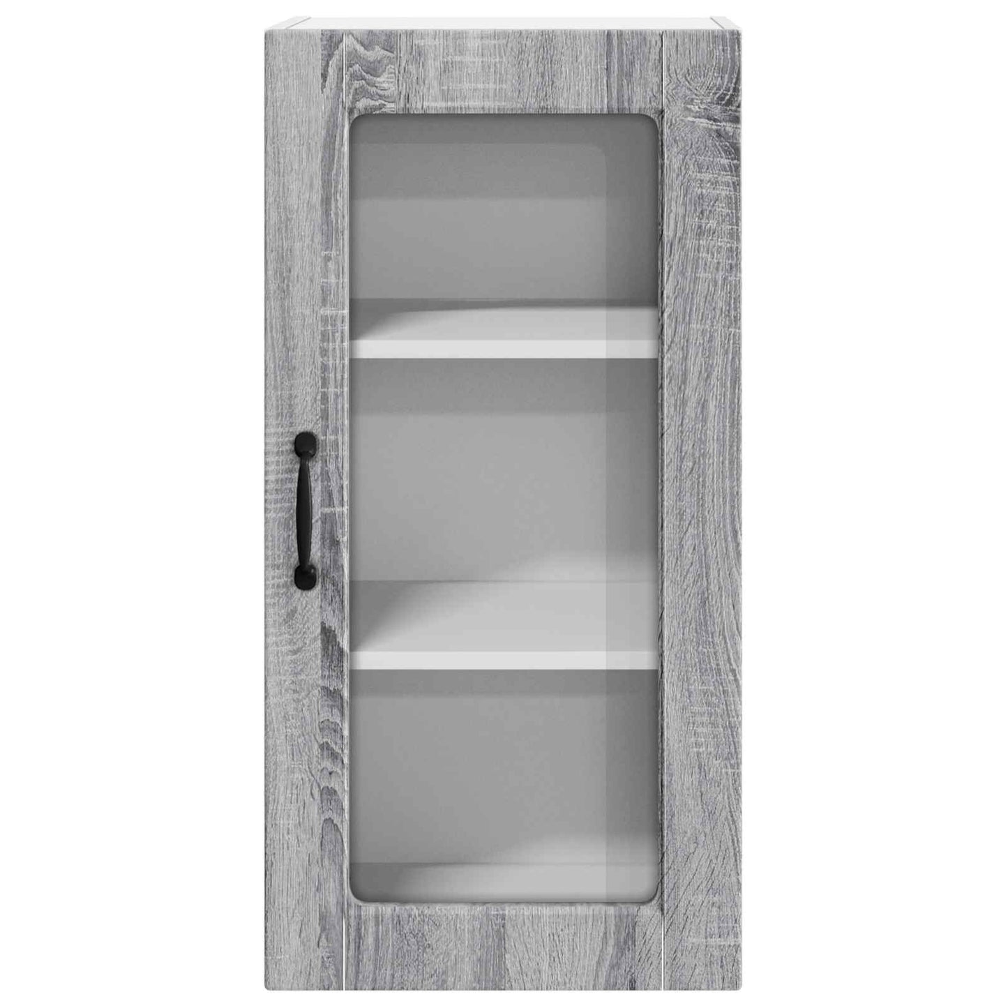 vidaXL Wall Glass Cabinet LUCCA Grey Sonoma 40 x 31 x 80 cm 5