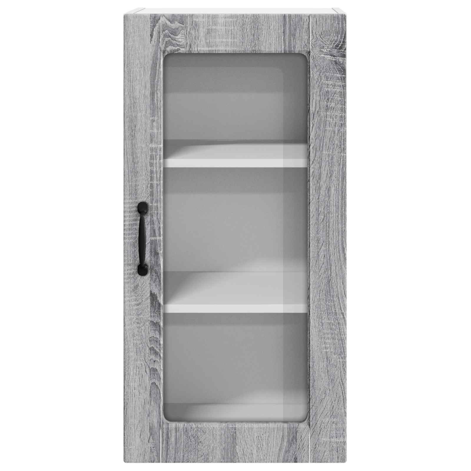 vidaXL Wall Glass Cabinet LUCCA Grey Sonoma 40 x 31 x 80 cm 5