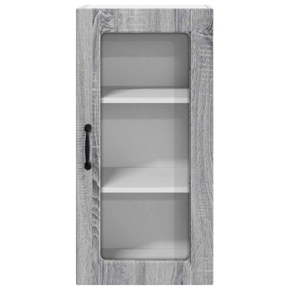 vidaXL Wall Glass Cabinet LUCCA Grey Sonoma 40 x 31 x 80 cm 5