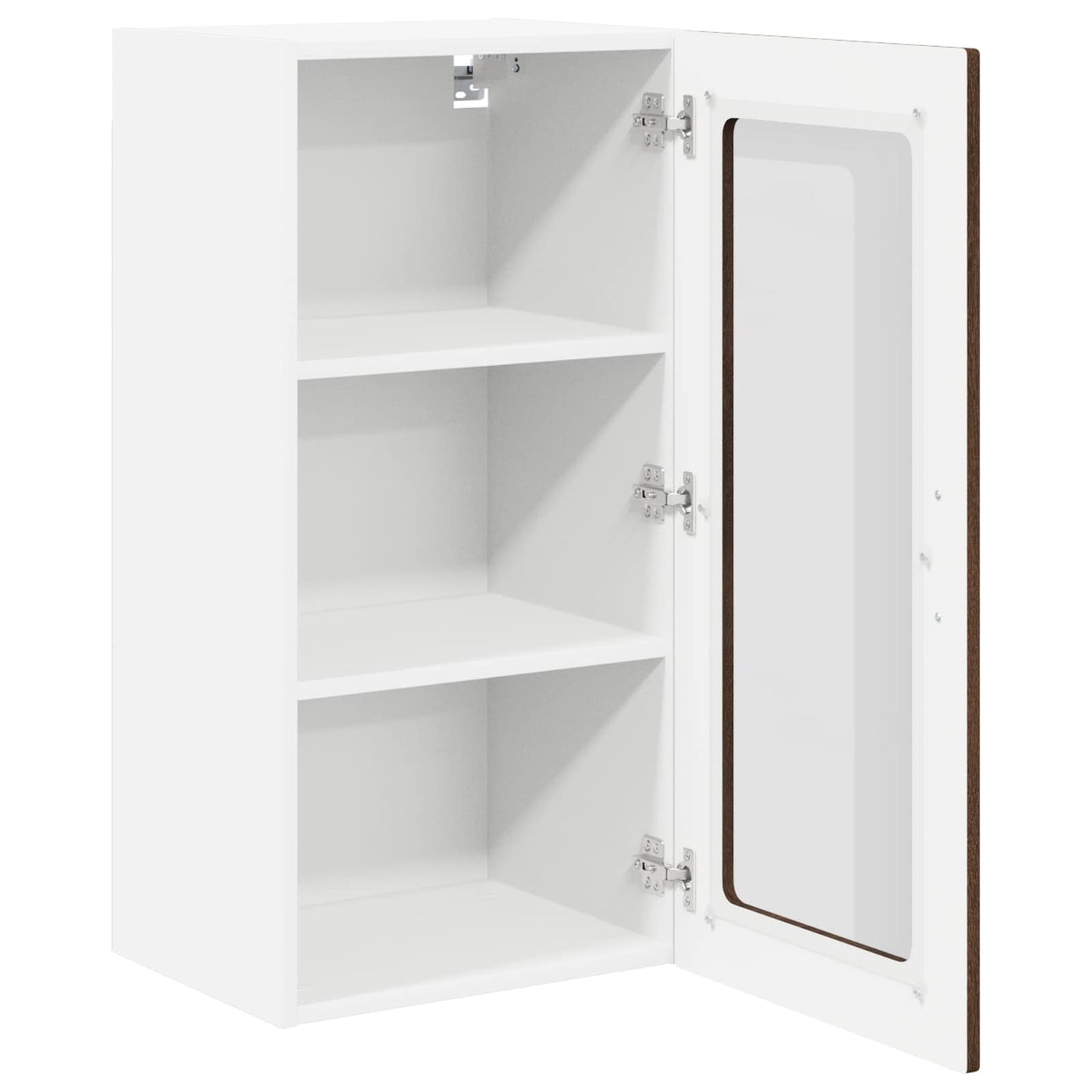 vidaXL Wall Glass Cabinet LUCCA Brown Oak 40 x 31 x 80 cm 4