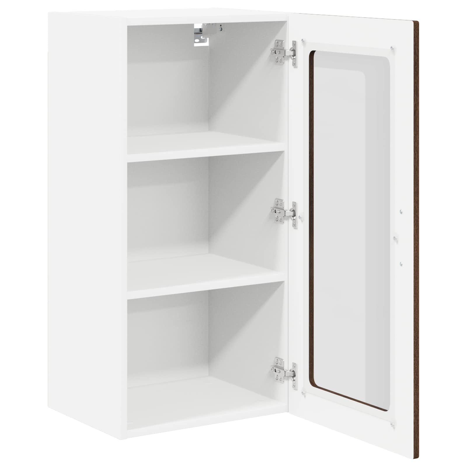 vidaXL Wall Glass Cabinet LUCCA Brown Oak 40 x 31 x 80 cm 4