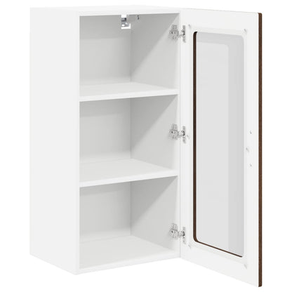 vidaXL Wall Glass Cabinet LUCCA Brown Oak 40 x 31 x 80 cm 4