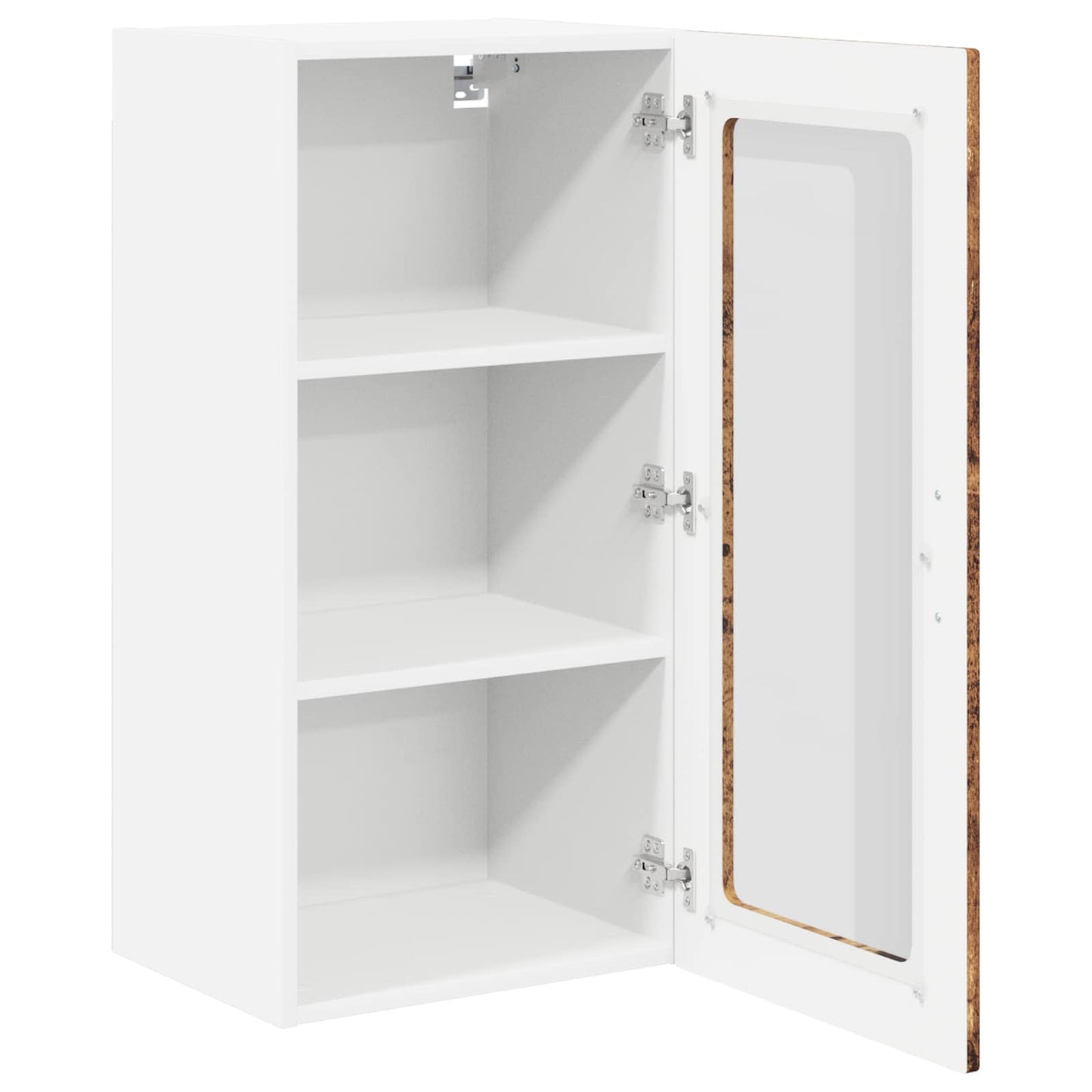 vidaXL Wall Glass Cabinet LUCCA Old Wood 40 x 31 x 80 cm 4