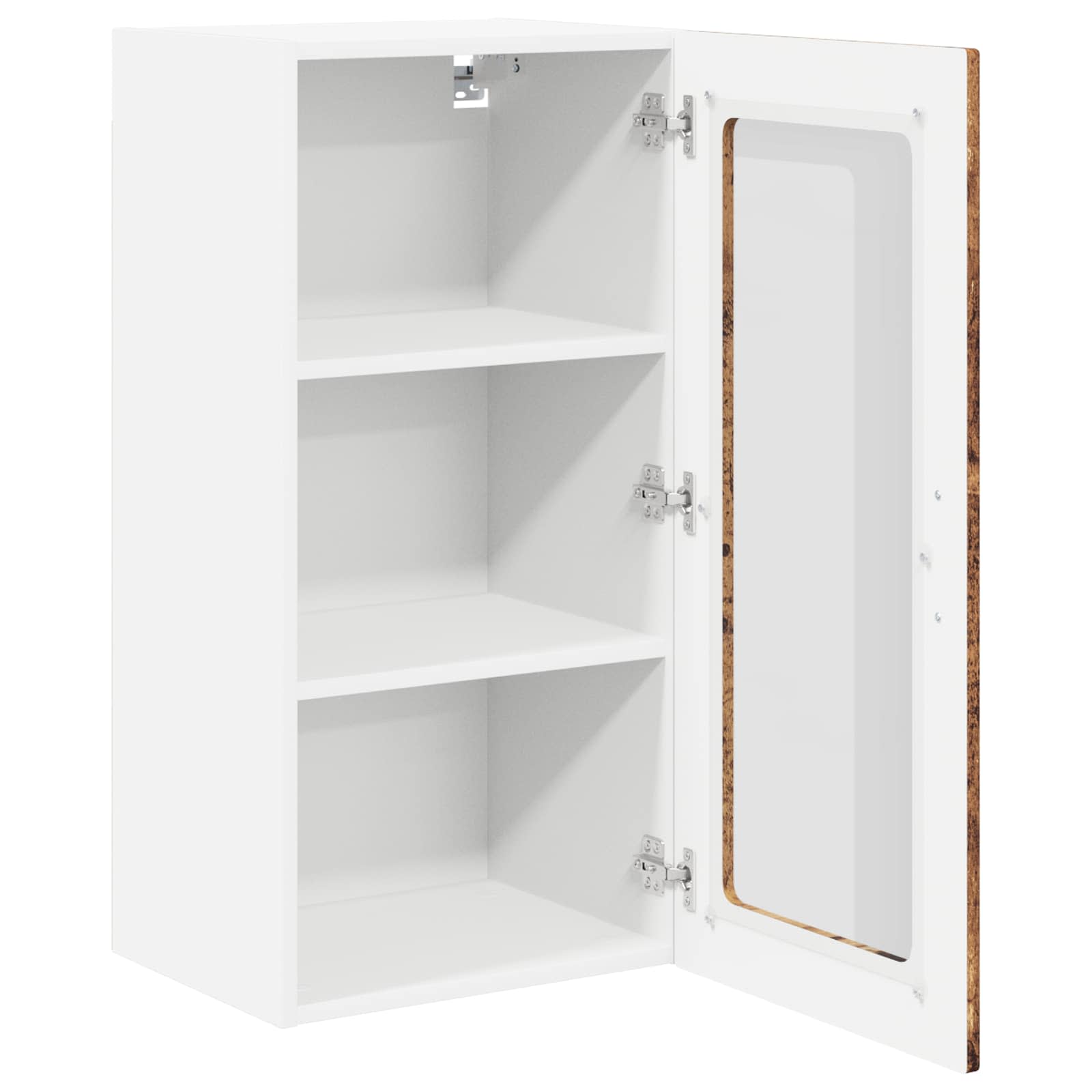 vidaXL Wall Glass Cabinet LUCCA Old Wood 40 x 31 x 80 cm 4