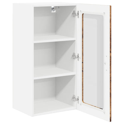 vidaXL Wall Glass Cabinet LUCCA Old Wood 40 x 31 x 80 cm 4
