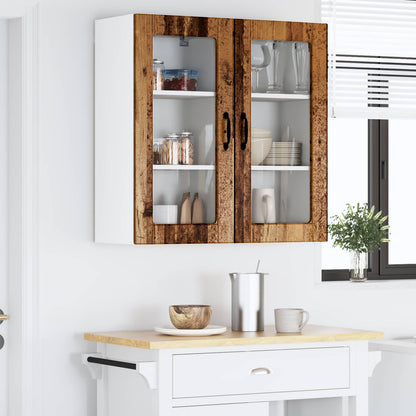 vidaXL Kitchen Wall Cabinet with Glass Door "Lucca" Old Wood