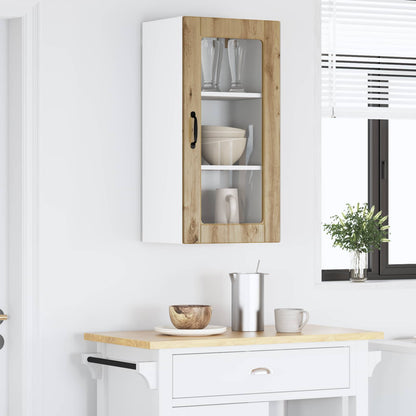 vidaXL Wall Glass Cabinet LUCCA Artisan Oak 40 x 31 x 80 cm 4