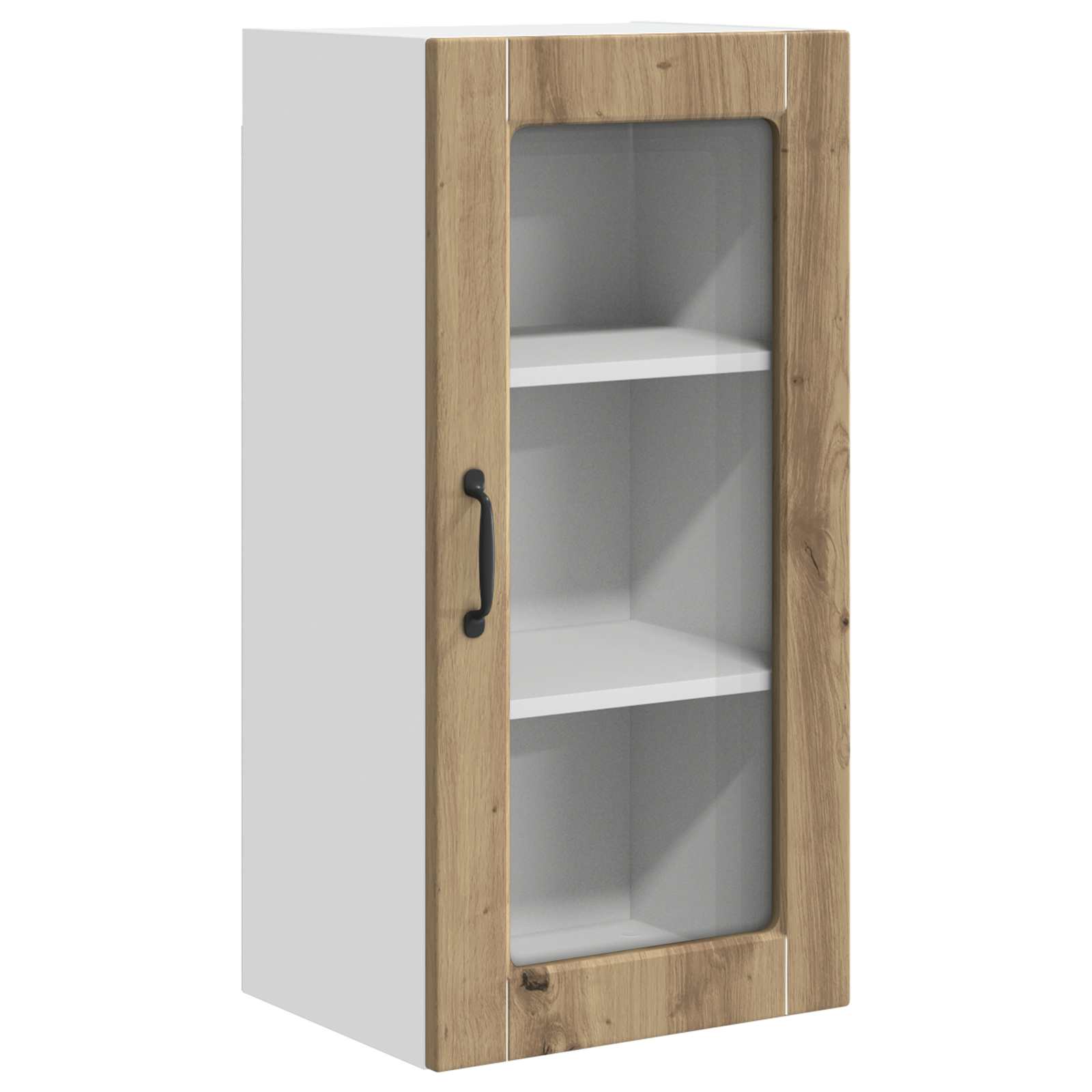 vidaXL Wall Glass Cabinet LUCCA Artisan Oak 40 x 31 x 80 cm 2