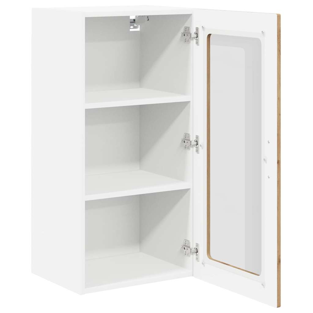 vidaXL Wall Glass Cabinet LUCCA Artisan Oak 40 x 31 x 80 cm 5