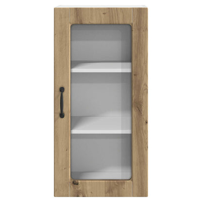 vidaXL Wall Glass Cabinet LUCCA Artisan Oak 40 x 31 x 80 cm 6