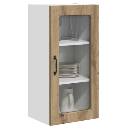 vidaXL Wall Glass Cabinet LUCCA Artisan Oak 40 x 31 x 80 cm 3
