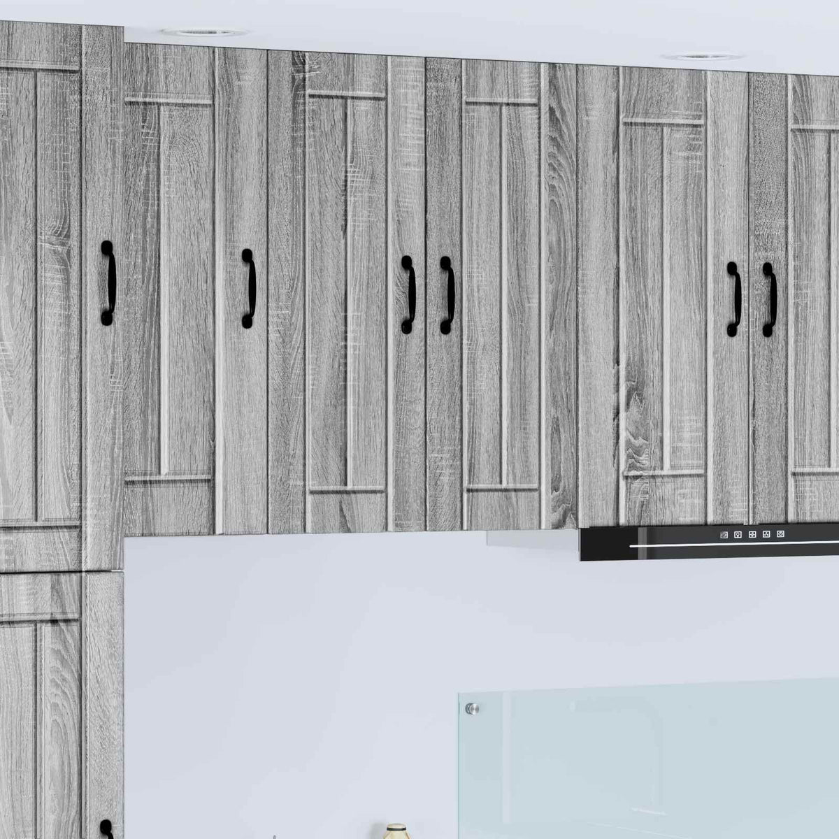 vidaXL Kitchen Wall Cabinet with Glass Door "Lucca" Grey Sonoma