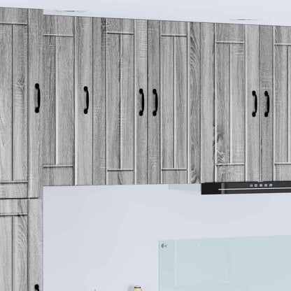 vidaXL Kitchen Wall Cabinet with Glass Door "Lucca" Grey Sonoma