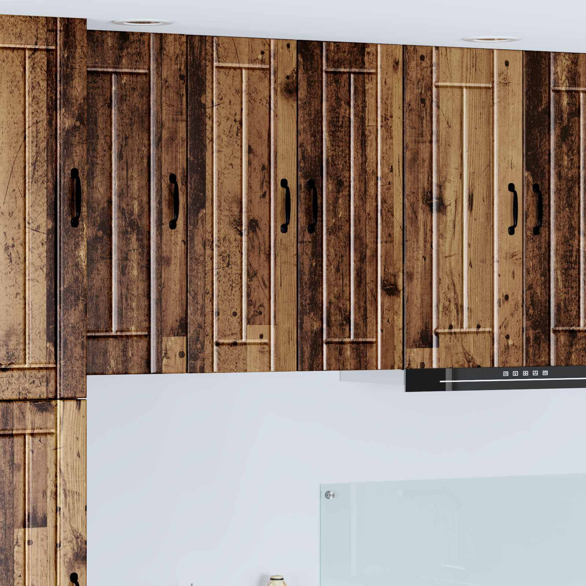 vidaXL Kitchen Wall Cabinet with Glass Door "Lucca" Old Wood