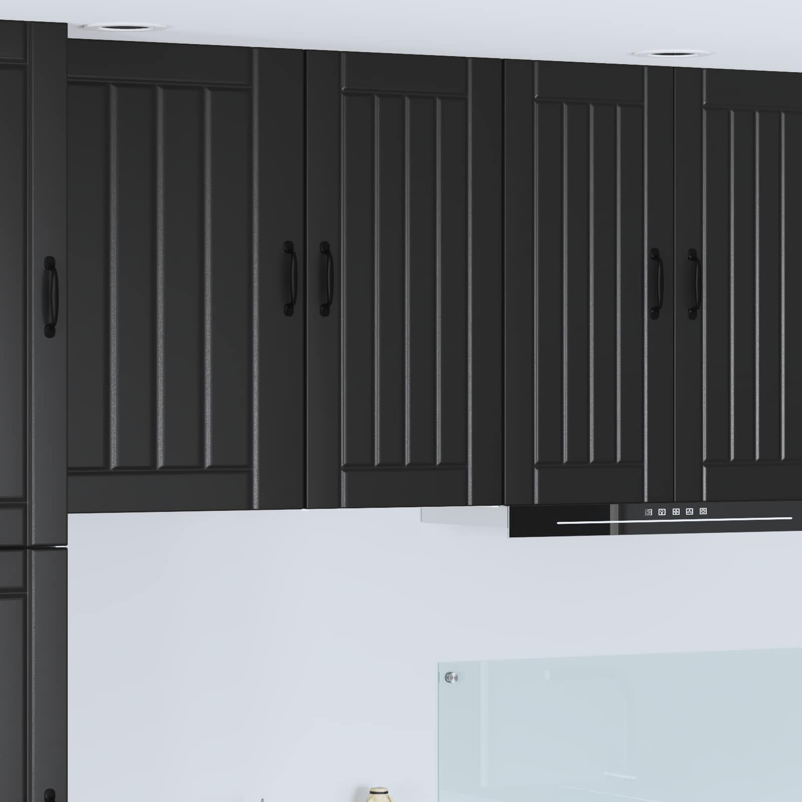 vidaXL Wall Cabinet LUCCA Black 40 x 31 x 80 cm Engineered Wood 1