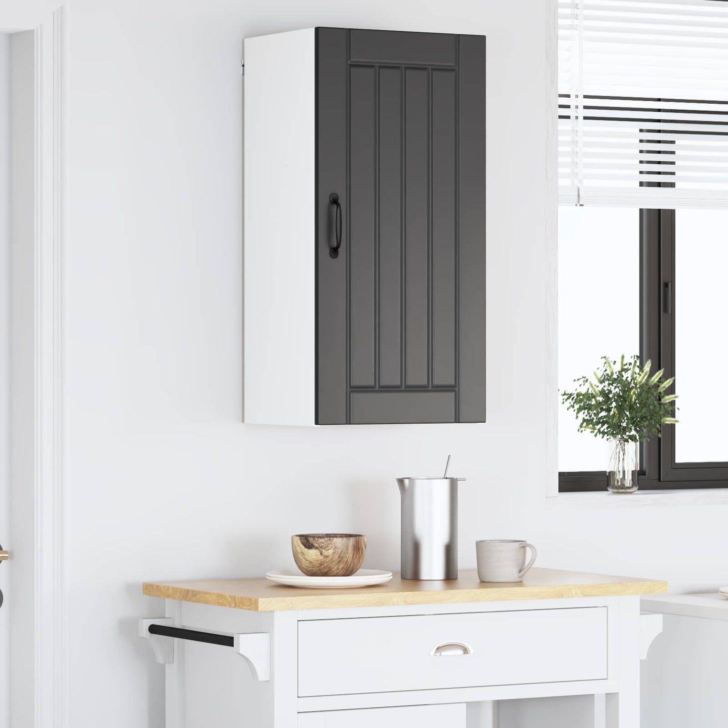 vidaXL Wall Cabinet LUCCA Black 40 x 31 x 80 cm Engineered Wood 4