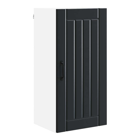 Kitchen Wall Cabinet "Lucca" Engineered Wood Black 1x wall cabinet (1 door) 40 cm wide 40 cm high–1x wall corner cabinet 57 cm wide 80 cm high 1x wall cabinet (1 door) 40 cm wide 80 cm high