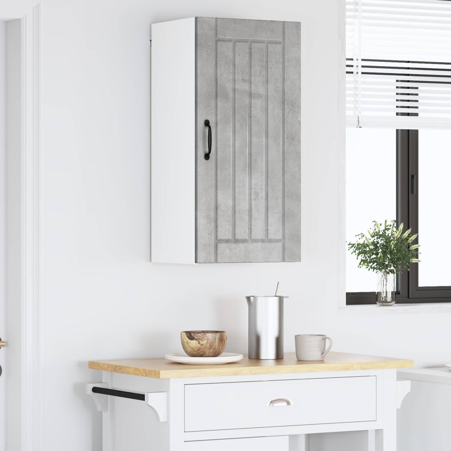 vidaXL Wall Cabinet LUCCA Concrete Grey 40 x 31 x 80 cm 4