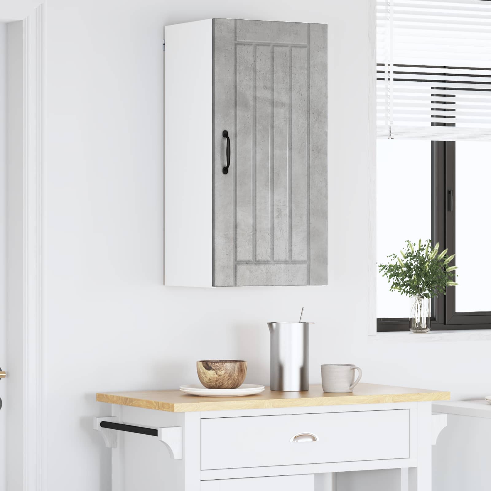vidaXL Wall Cabinet LUCCA Concrete Grey 40 x 31 x 80 cm 4
