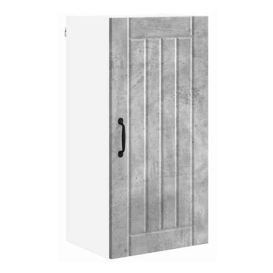 Kitchen Wall Cabinet "Lucca" Engineered Wood Concrete grey 1x wall cabinet (1 door) 40 cm wide 40 cm high–1x wall corner cabinet 57 cm wide 80 cm high 1x wall cabinet (1 door) 40 cm wide 80 cm high