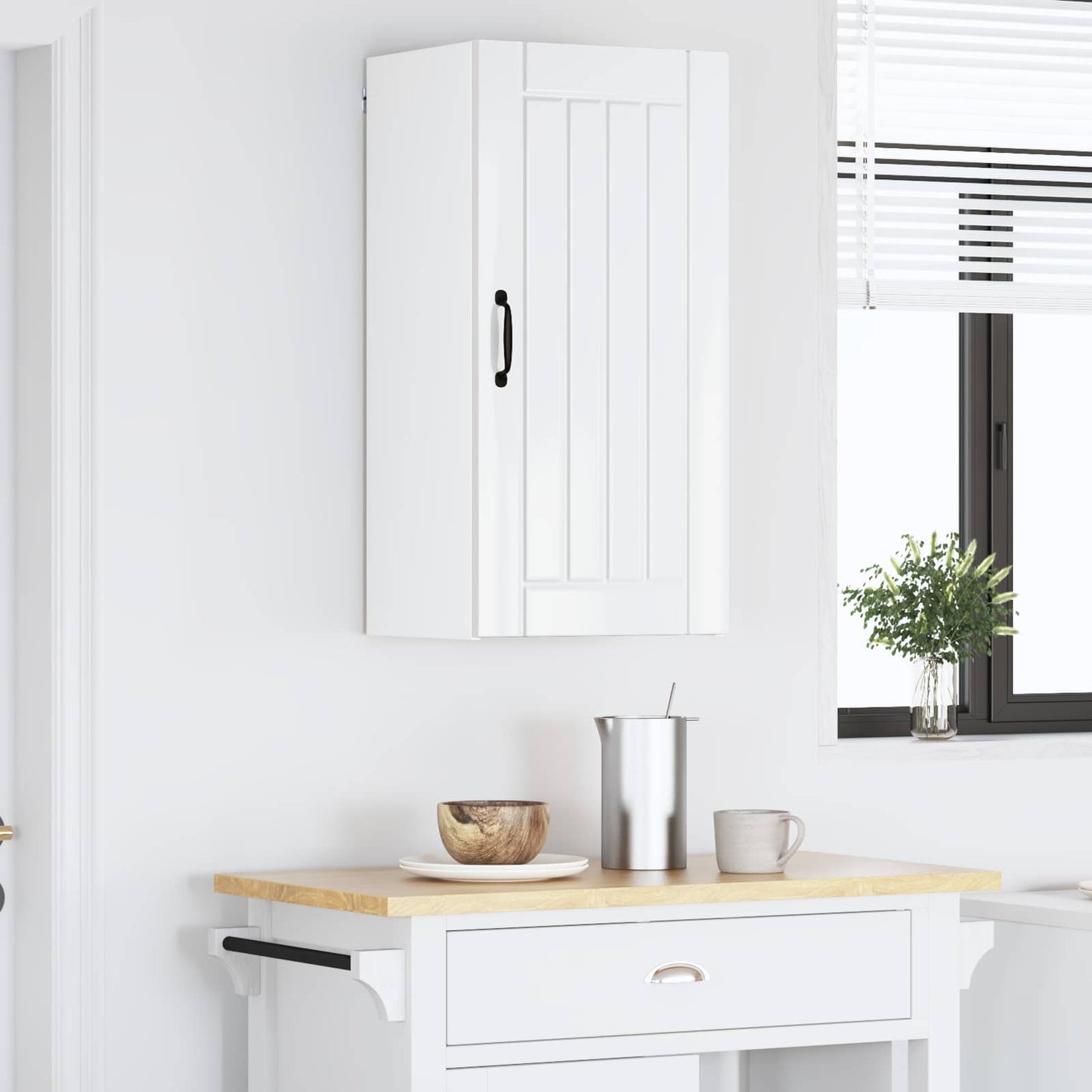 vidaXL Wall Cabinet LUCCA High Gloss White 40 x 31 x 80 cm 4