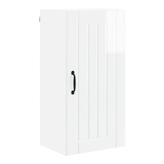 Kitchen Wall Cabinet "Lucca" Engineered Wood High gloss white 1x wall cabinet (1 door) 40 cm wide 40 cm high–1x wall corner cabinet 57 cm wide 80 cm high 1x wall cabinet (1 door) 40 cm wide 80 cm high