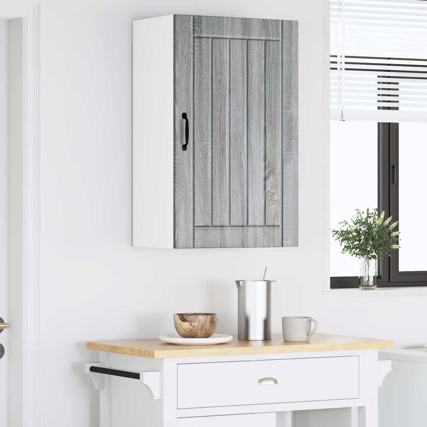 vidaXL Wall Cabinet LUCCA Grey Sonoma 50 x 31 x 80 cm Engineered Wood 4