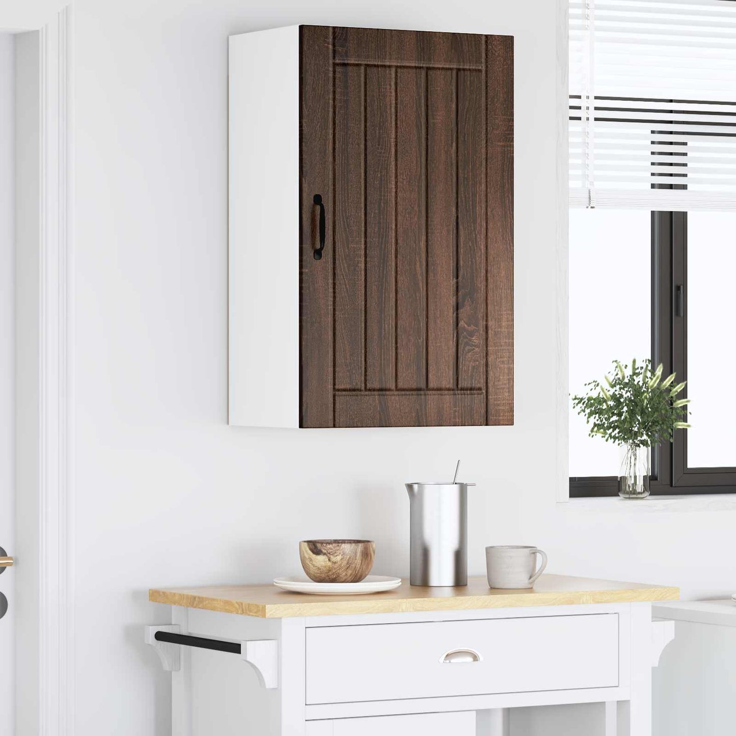 vidaXL Wall Cabinet LUCCA Brown Oak 50 x 31 x 80 cm Engineered Wood 4