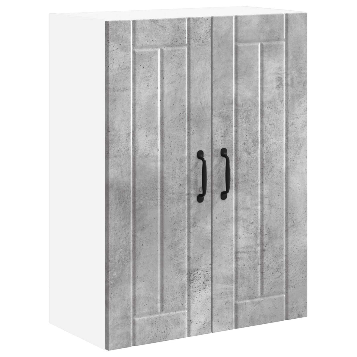 Kitchen Wall Cabinet "Lucca" Engineered Wood Concrete grey 1x wall cabinet (1 door) 40 cm wide 40 cm high–1x wall corner cabinet 57 cm wide 80 cm high 1x wall cabinet (2 doors) 60 cm wide 80 cm high